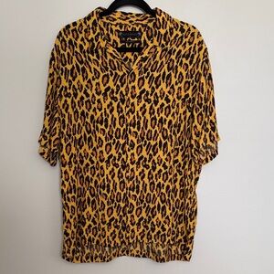 All Saints Cheetah Print Button Down Shirt
